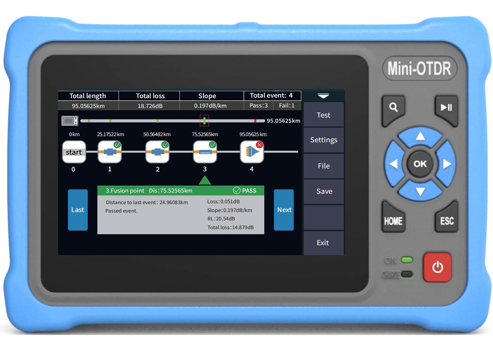 4.3 Inch Touch Screen MINI OTD - đánh giá và giá Optical Time Domain Reflectometer Otdr 1310 1550Nm