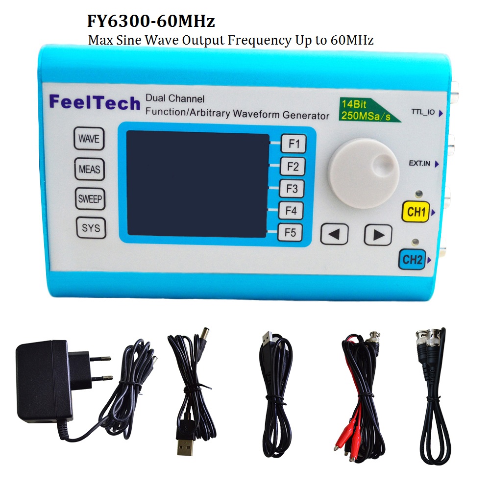 FY6300 Function Arbitrary Wave - đánh giá và giá Dual Channel Arbitrary Waveform Function Generator 60Mhz